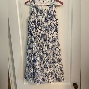 Maia White and Blue Lace Dress